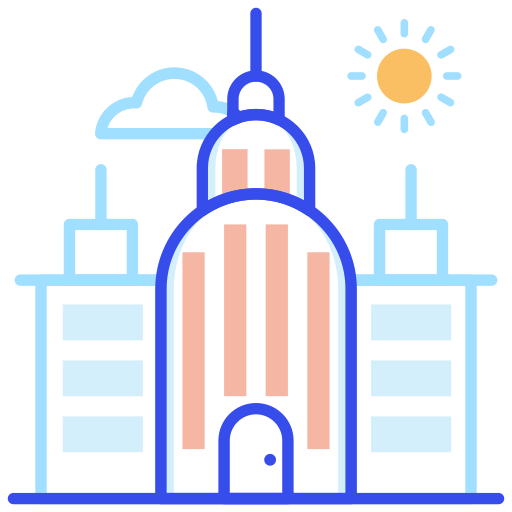 College, library, school building, secondary school icon